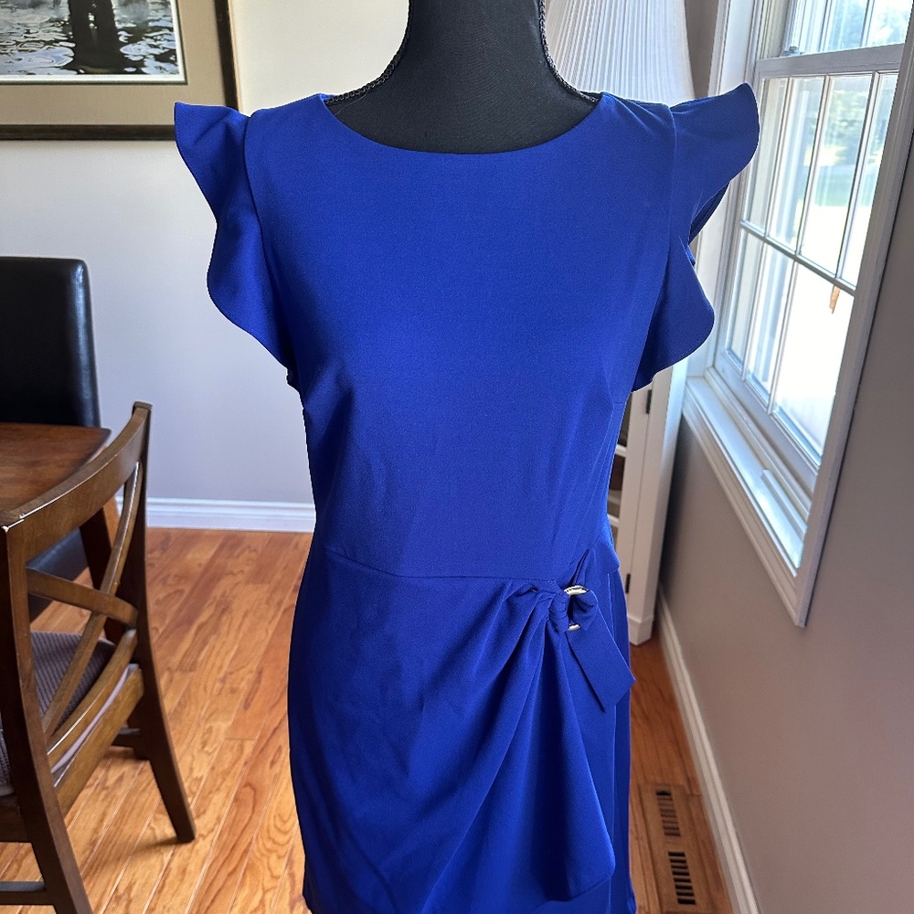 DKNY Flutter Sleeve Faux Wrap Dress Size 4